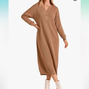 Camel sweater dress